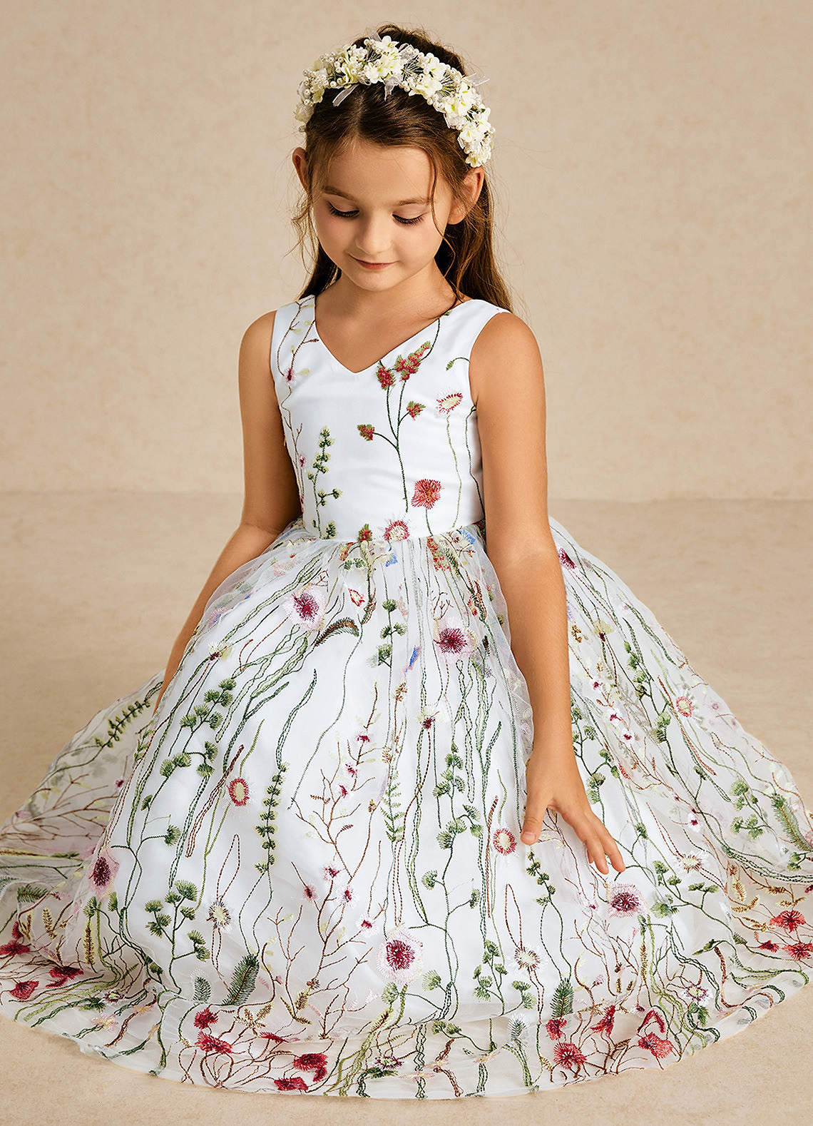 Azazie Arianna Diamond White A-Line Lace Tulle Dress | Azazie