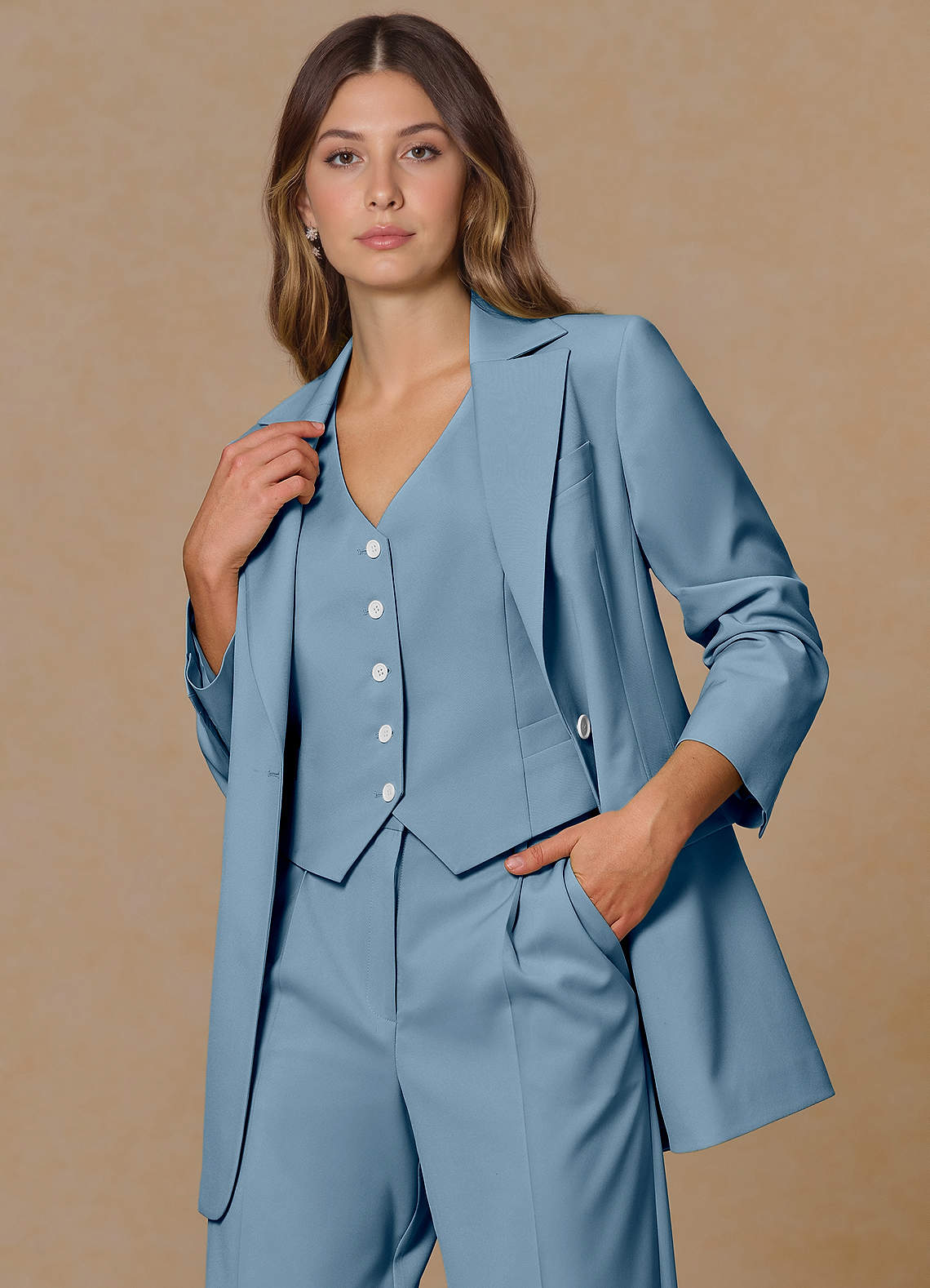 Rowan Light Blue Refined Weave Performance 3-Piece Suit | Azazie