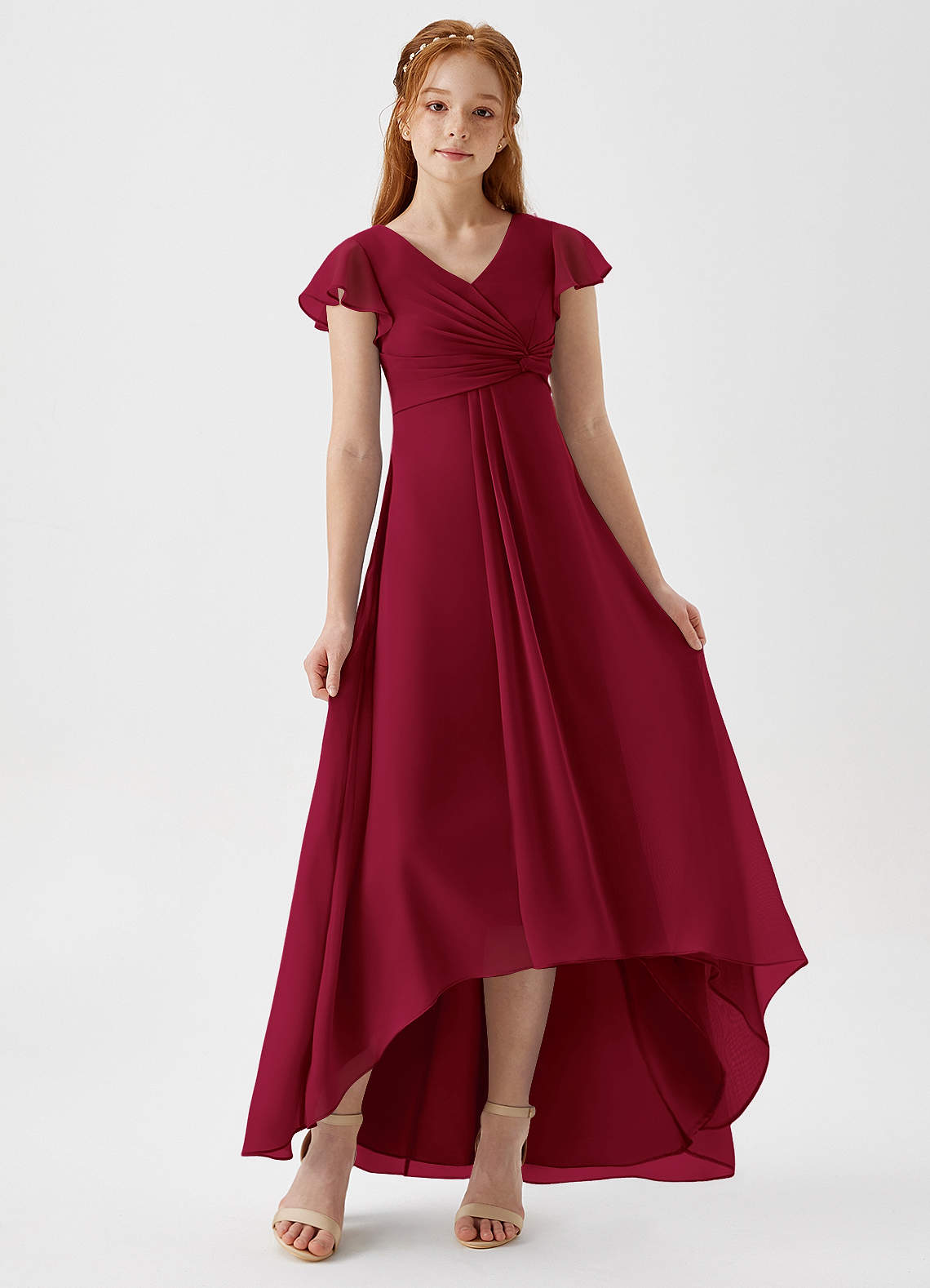 asymmetrical dresses for juniors Wedtrnd Women Green High Low Square Neck Asymmetrical Lace Junior  Bridesmaid Dress Wedding Guest Dress  WEDTREND