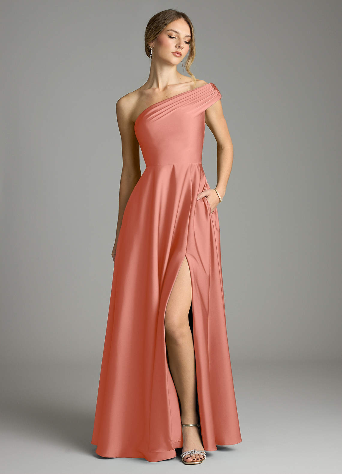 salmon bridesmaid color dress Kanali K Size 14 1912 Salmon Bridesmaid Dress