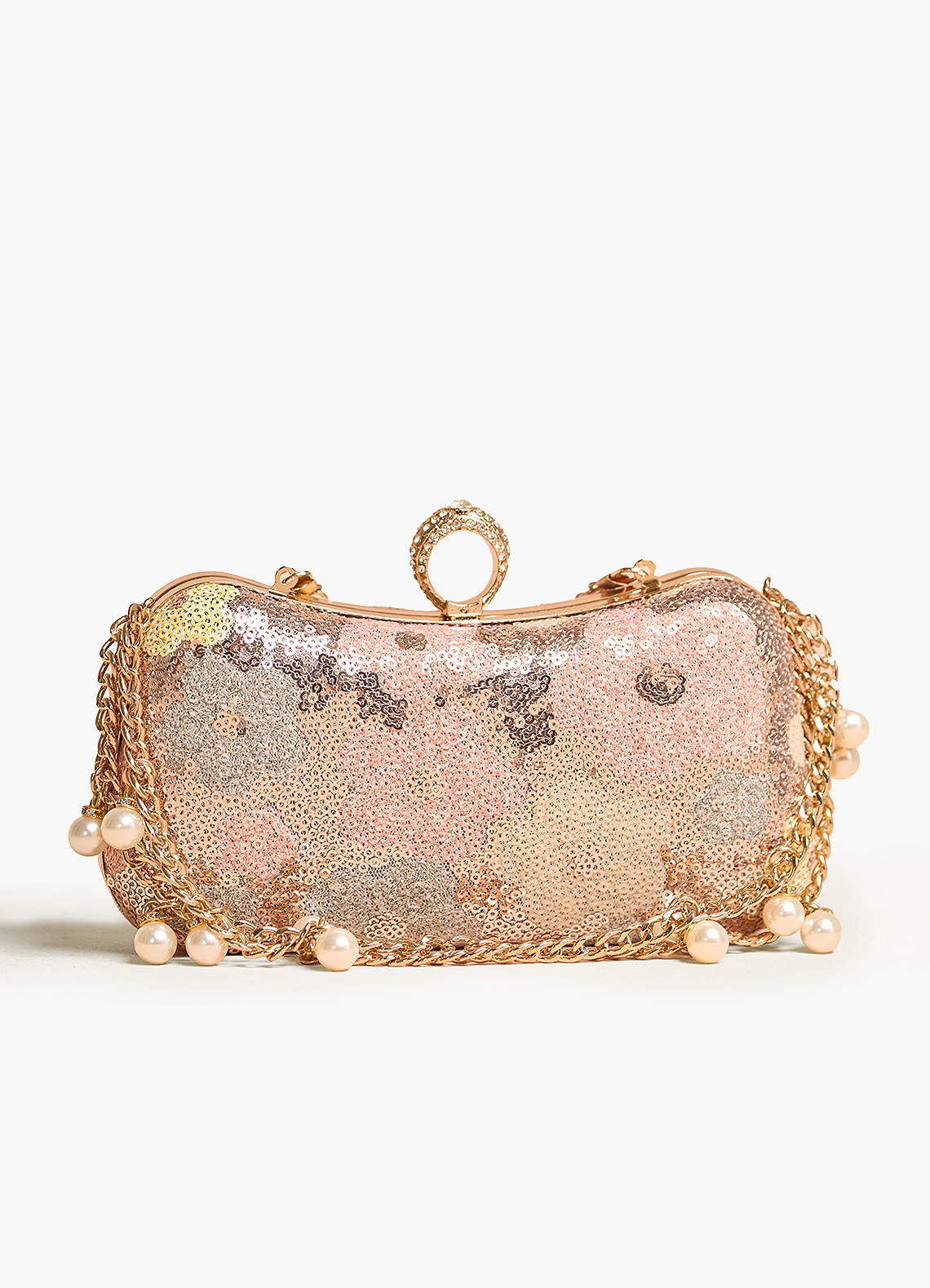 front Clutch mit Paillettenverzierung