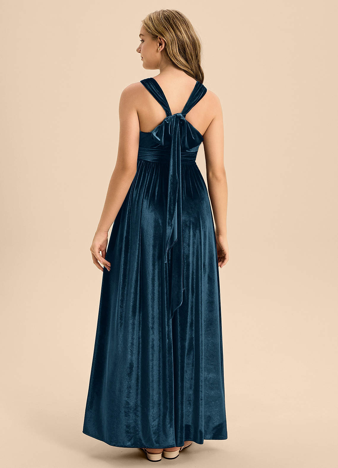 Azazie Jaylah Junior Bridesmaid Dress in Blue Topaz