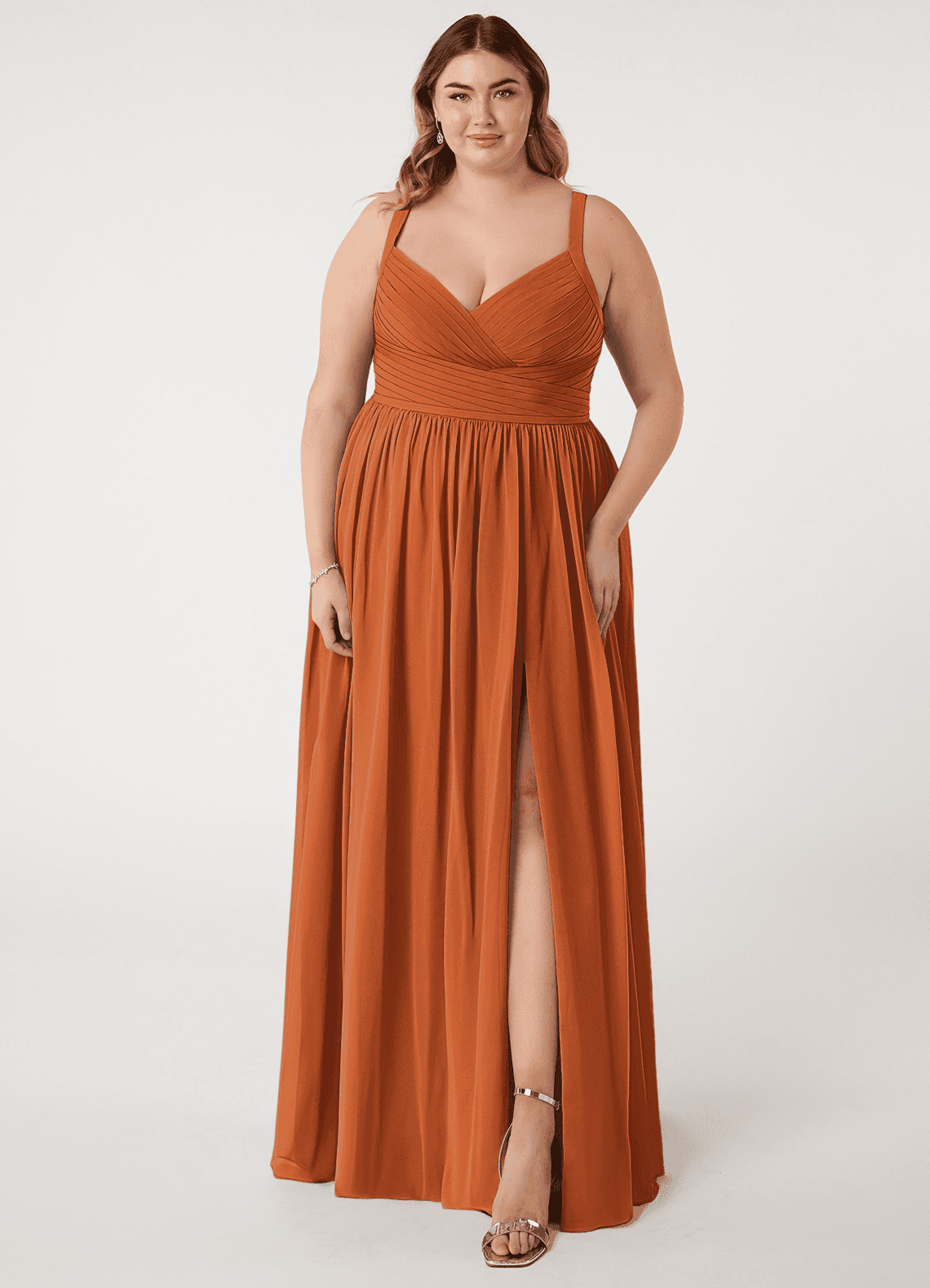 Azazie Chanel Brautjungfernkleider A-Linie Plissee Chiffon Kleid Kanel image1