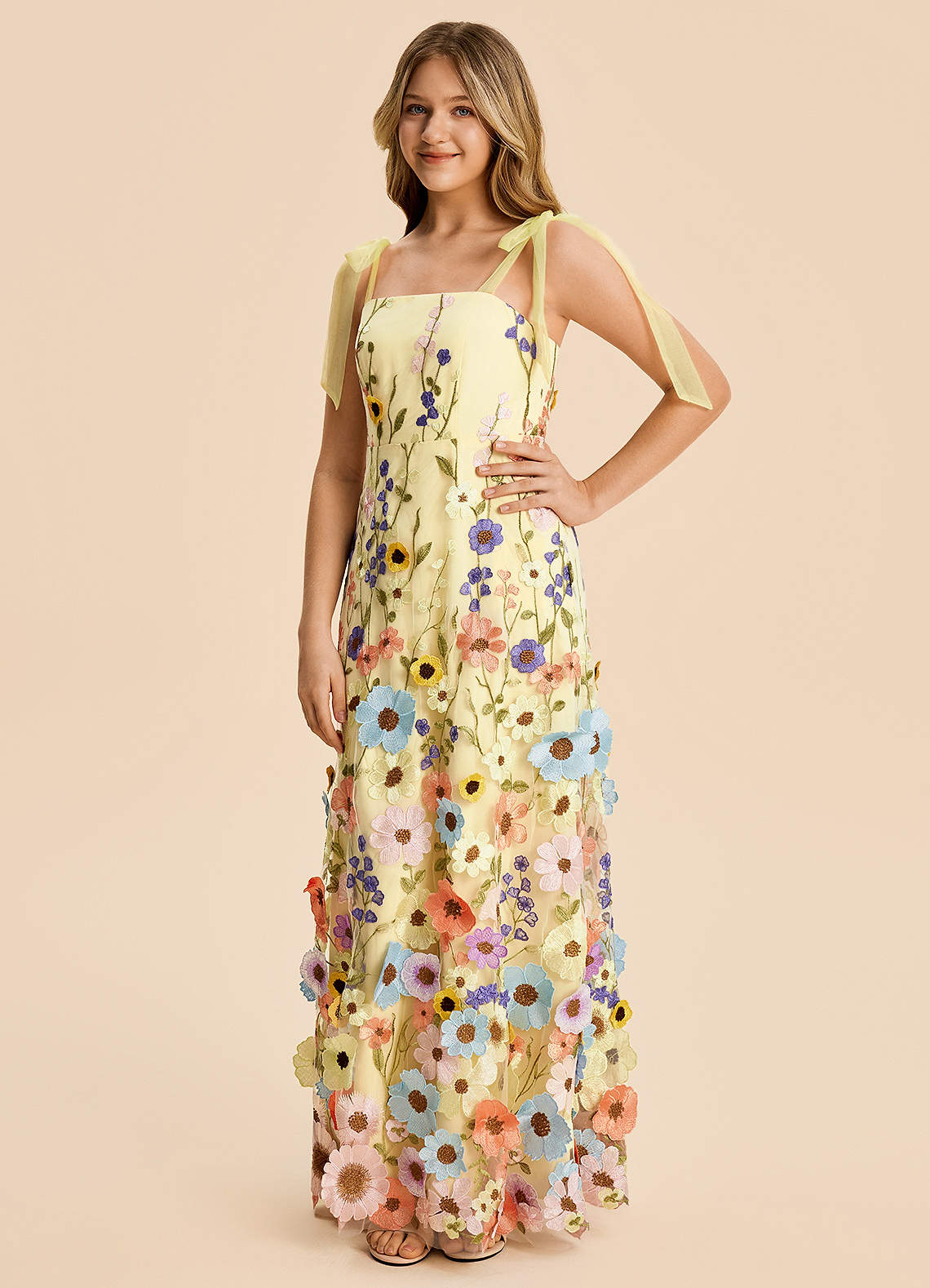 front Azazie Leigh Junior Formal Dress