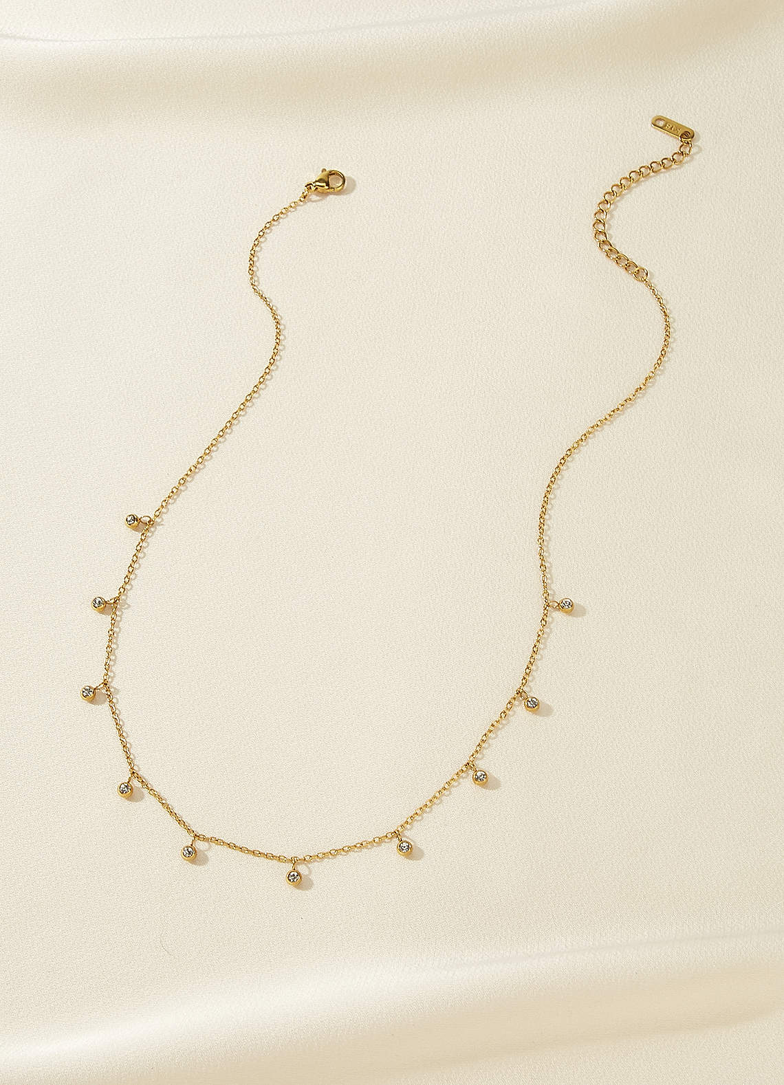 front Floating Multi-Stone Bezel Necklace