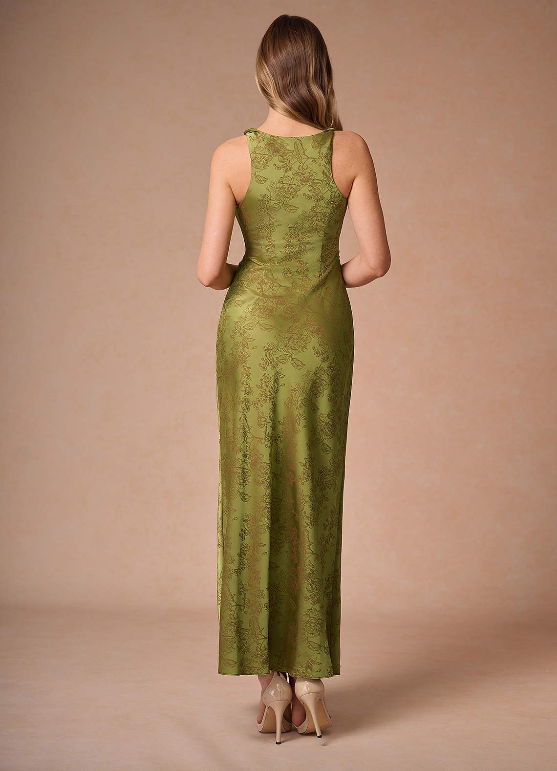 Vestido Marrón Musgo Largo Elena image1