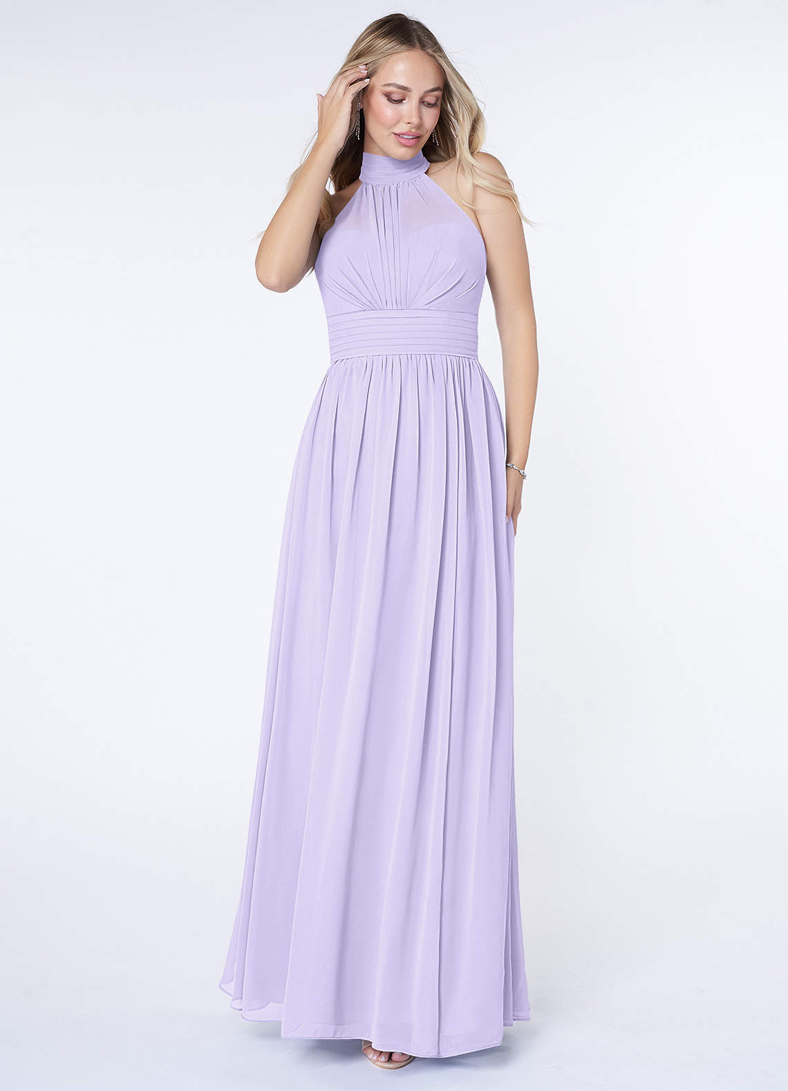 Azazie Iman Bridesmaid Dresses A-Line A-Line Ruched Chiffon Floor-Length Dress image1