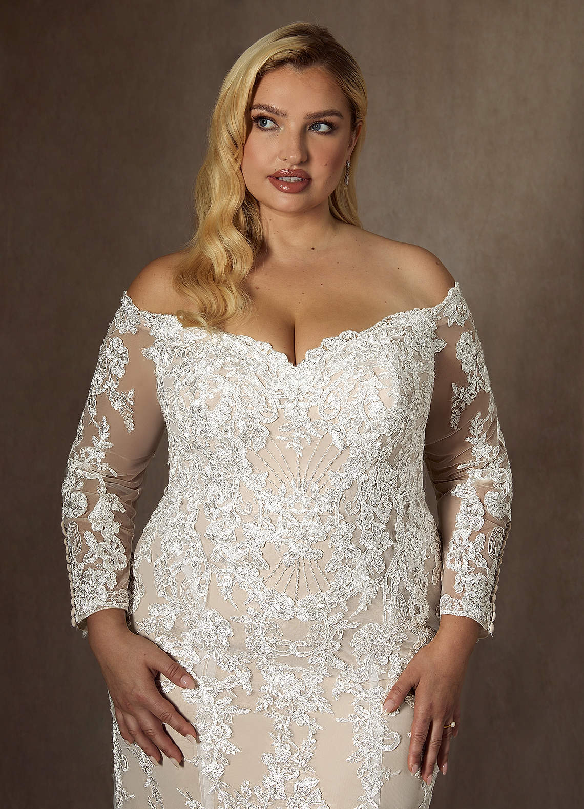 Azazie Empiria At-home Try On Dresses Diamond White Champagne Mermaid Sequins Tulle Dress image9
