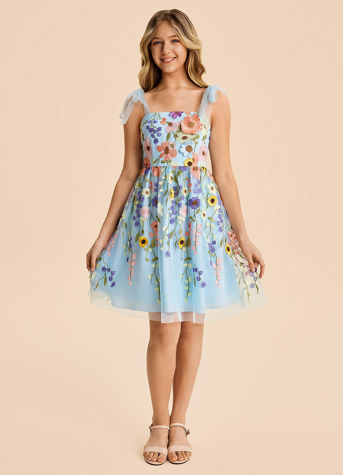 front Azazie Opal Junior Formal Dress