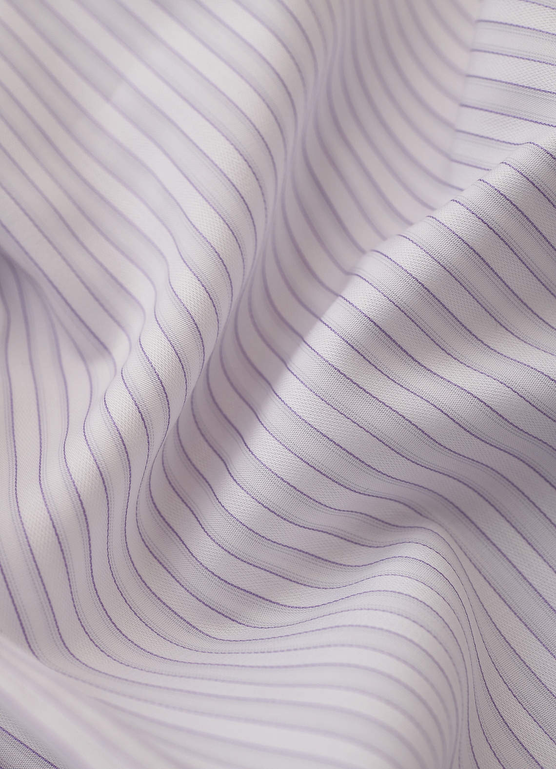 front Aiden Soft Lavender 100% Cotton Non-Iron Striped Dress Shirt