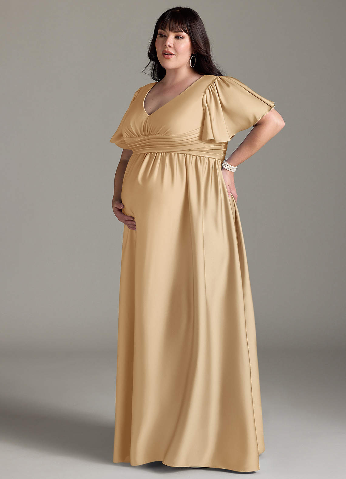 green emerald velvet dress Faith Boho Maternity Photoshoot Dress