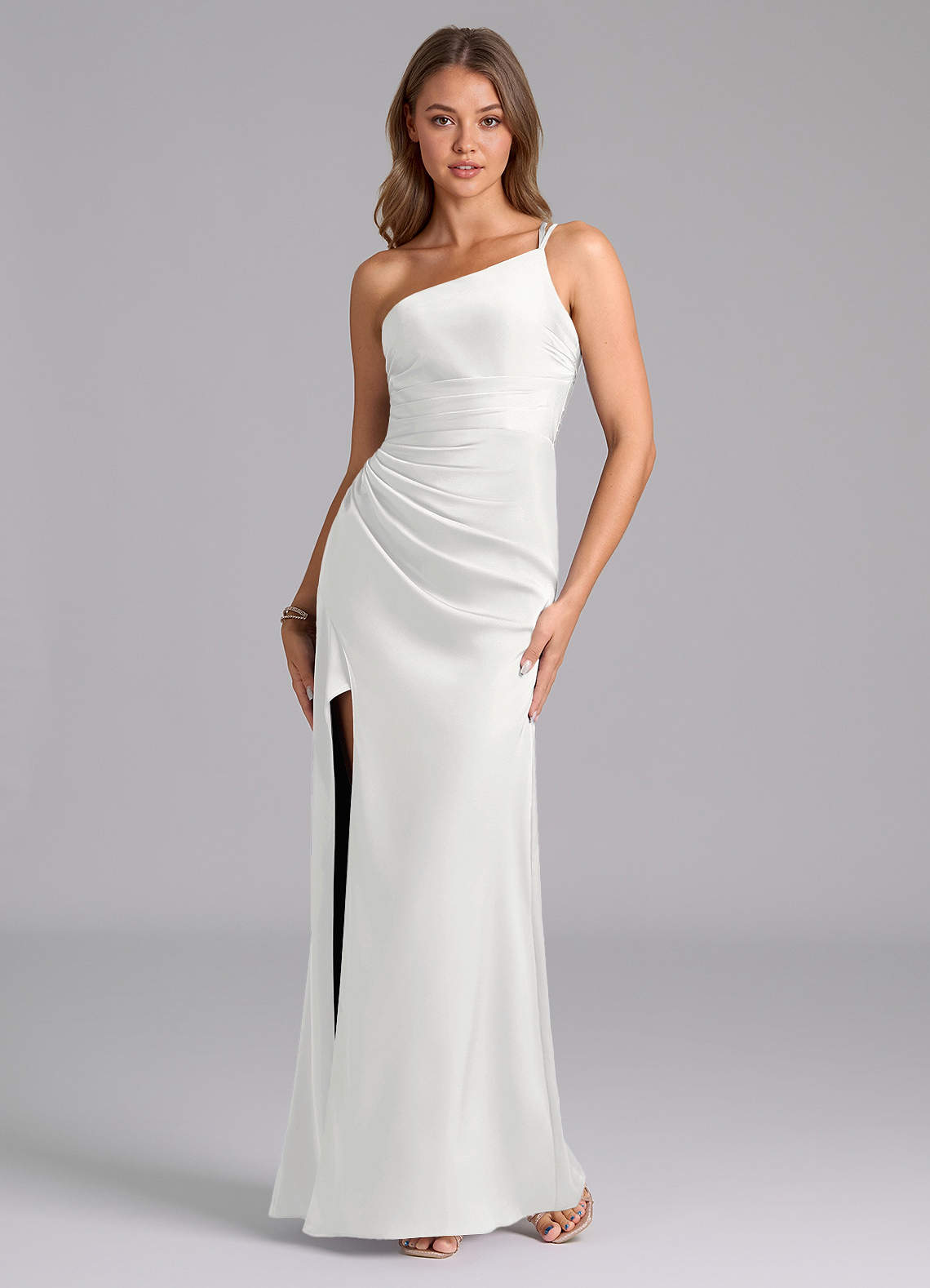 azazie eren stretch satin dress Azazie Eren