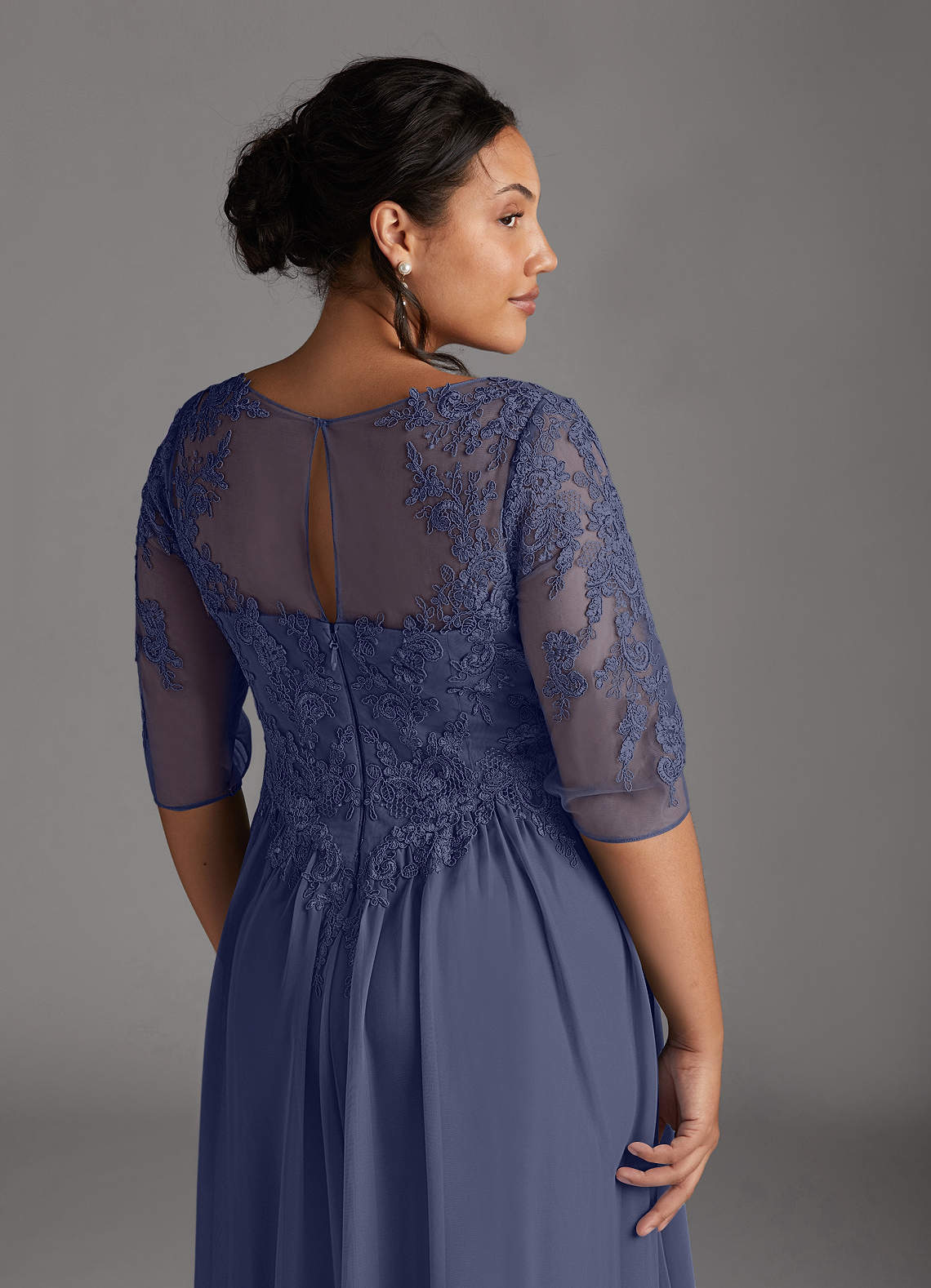 Azazie Harriet Mother of the Bride Dresses Stormy A-Line Scoop lace Mesh Dress image7