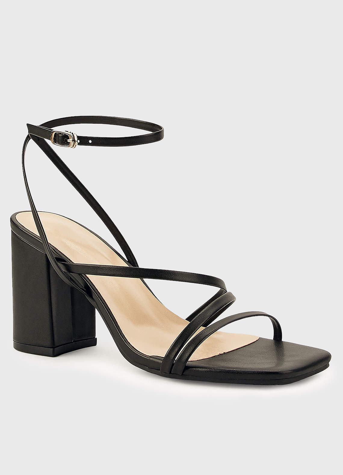 front Ankle Strap Block Heel Sandals