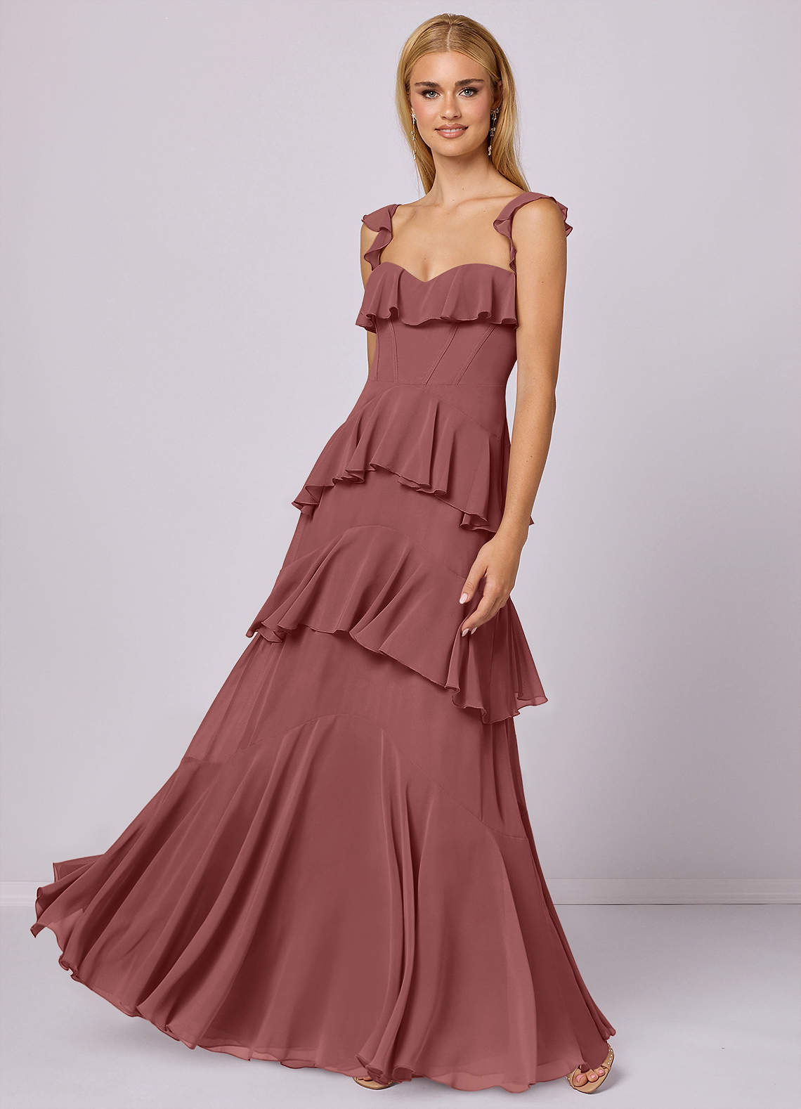 Barbie ♥ Azazie Bridesmaid Dresses Amethyst A-Line Sweetheart Neckline Chiffon Dress image1