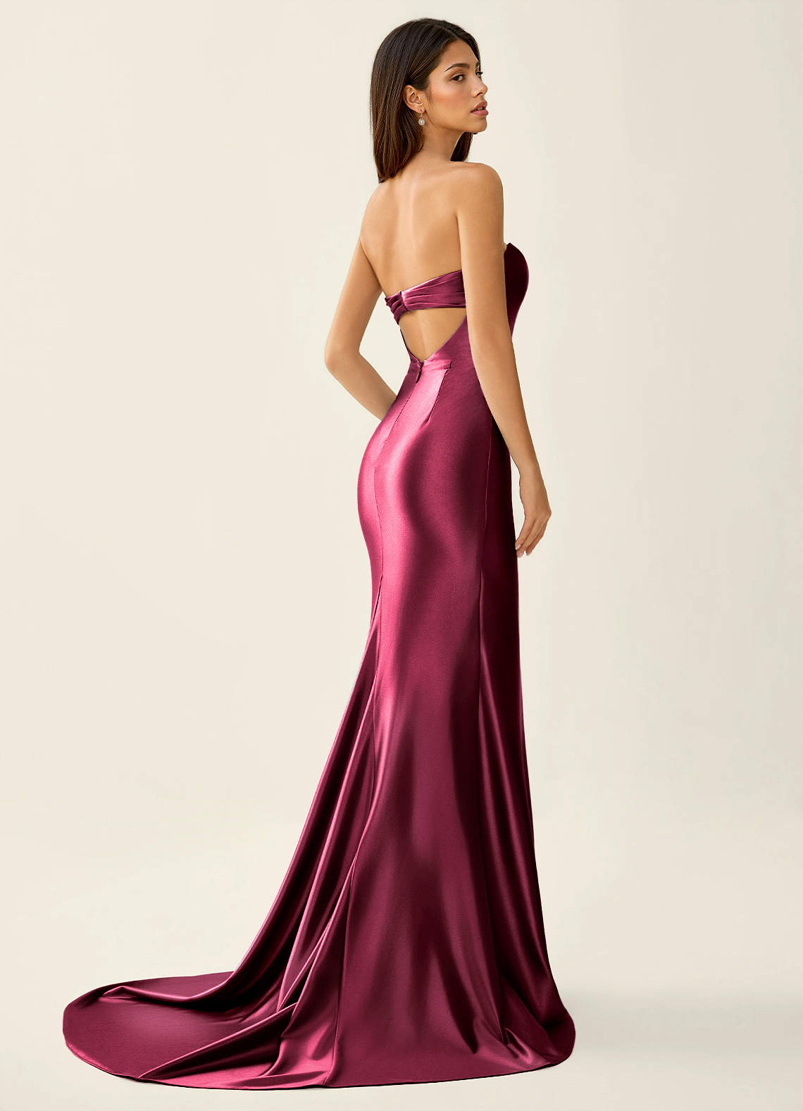 Philomena Ankara Red Corset Stretch Satin Mermaid Prom Dress Ready to Ship