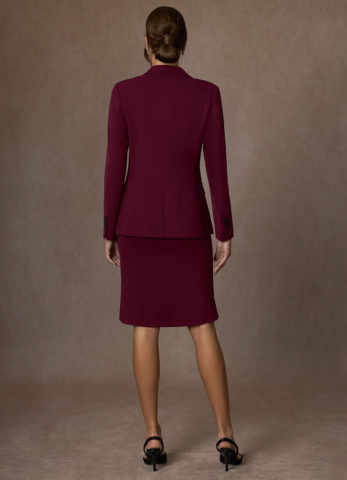 front Kennedy Burgundy Structured Stretch Dress