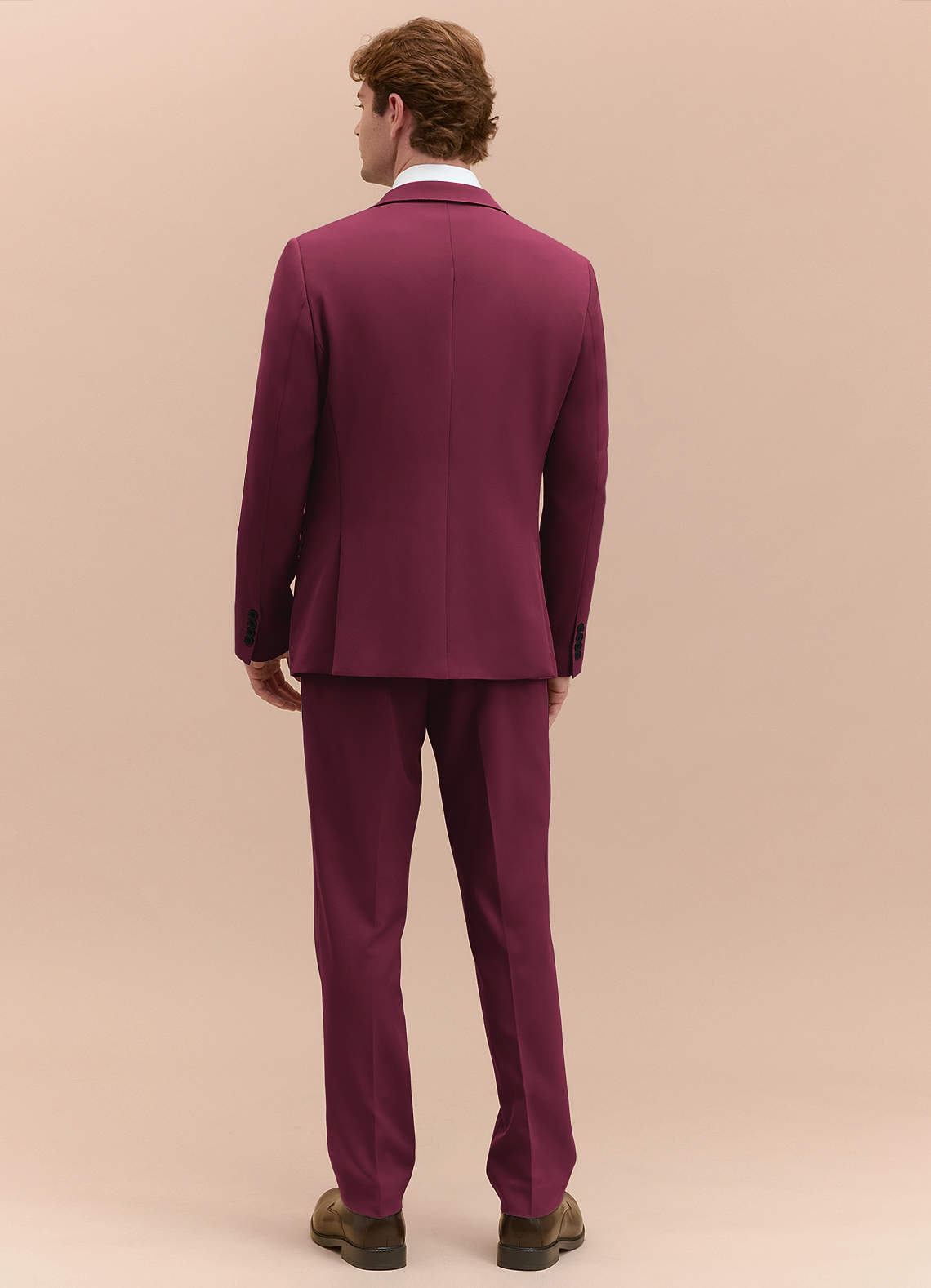 front James Burgundy Structured Stretch 3-piece suit