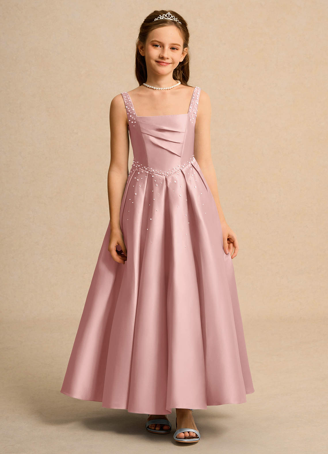 slim fit dress slacks Ladivine CC3700 Prom Dress - Rose Gold