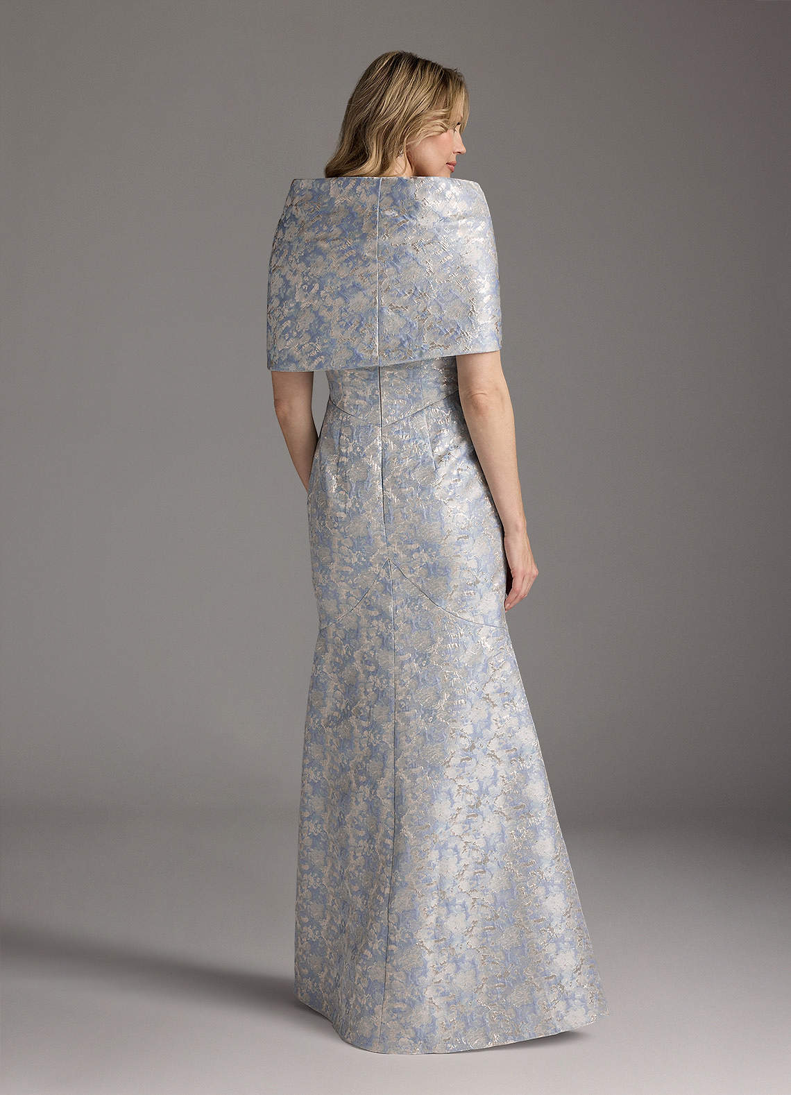 Azazie Elanor Dusty Blue Mermaid Pleated Jacquard 1 Dress | Azazie