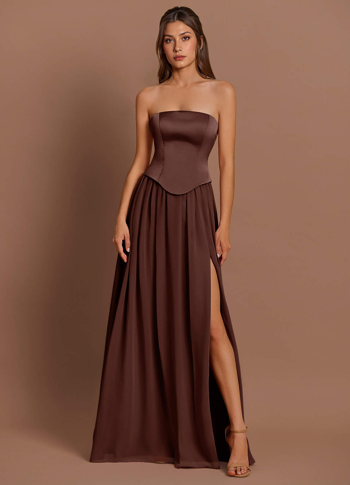 Cadence Mocha Coco Maxi Dress Ready to Ship | Azazie