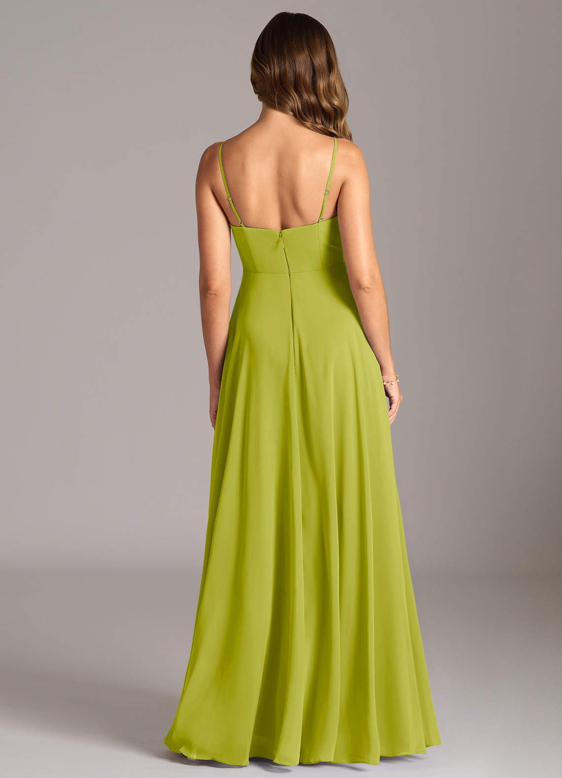 Azazie Amani Kleider zum Anprobieren zu Hause A-Linie Plissee Chiffon Kleid Schwarz image1