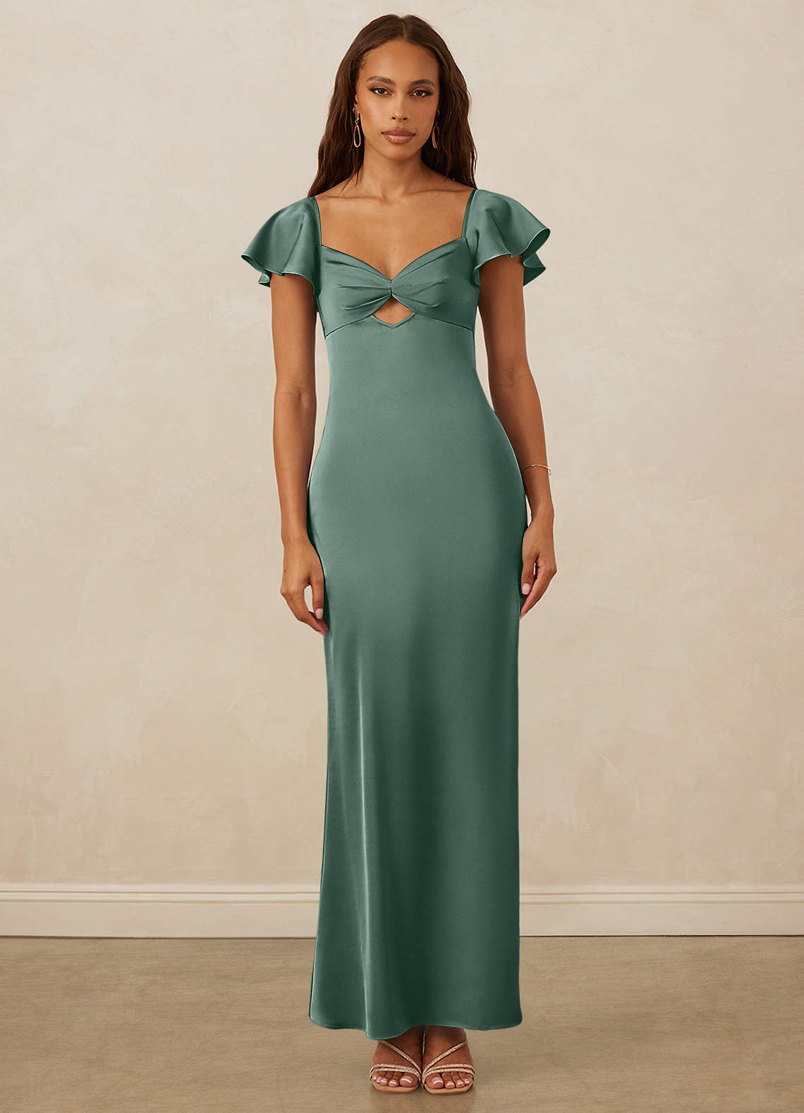 Christian Siriano Bridal for Azazie 1005 Brautjungfernkleider Etui Herzausschnitt Stretch-Satin Kleid Eukalyptus image1
