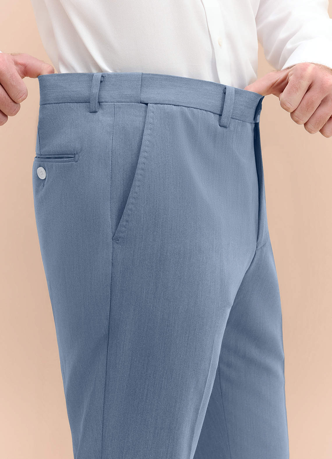 front William Dusty Blue Comfort Blend Dress Pants