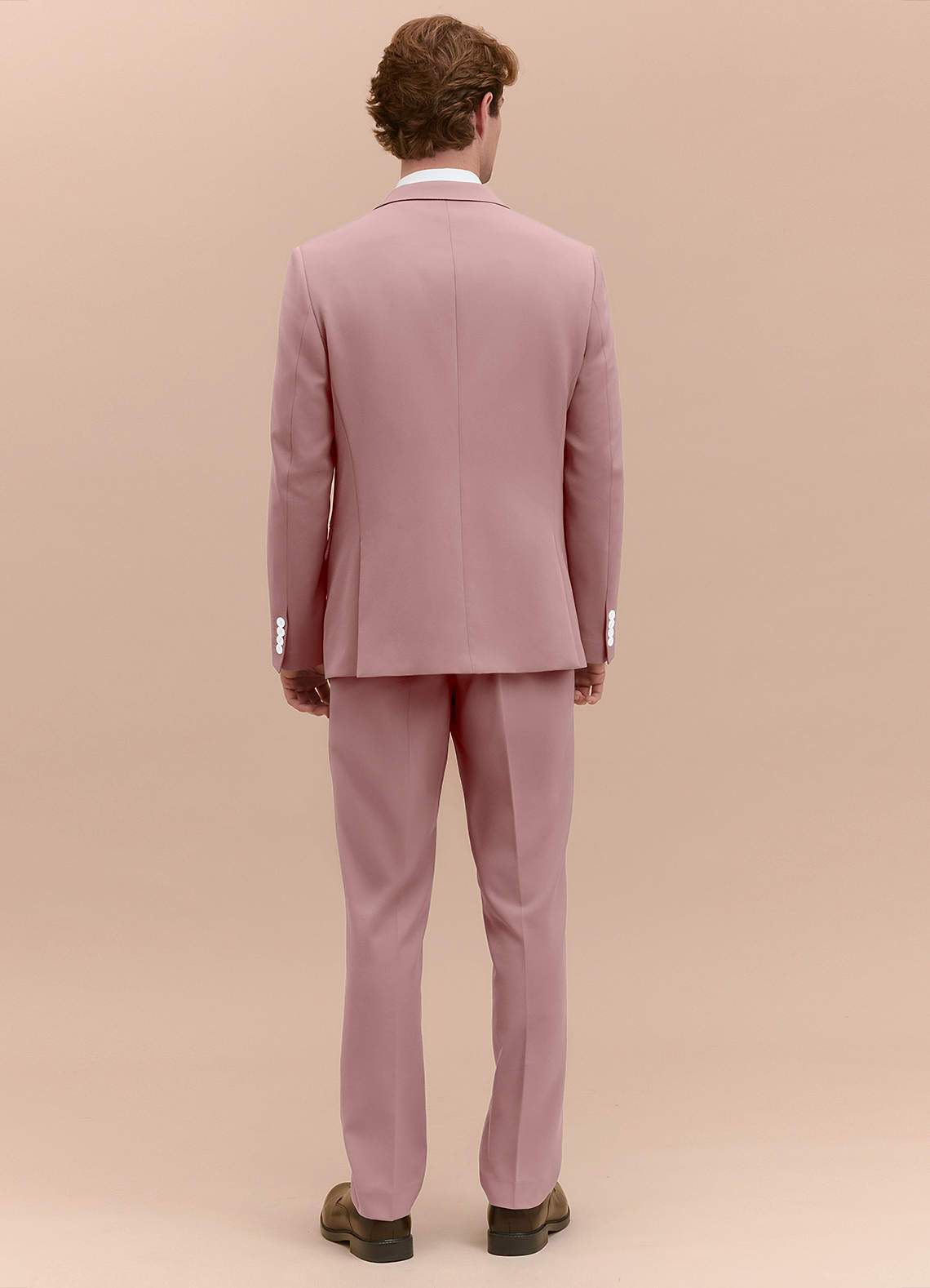 front James Dusty Rose Structured Stretch Suit
