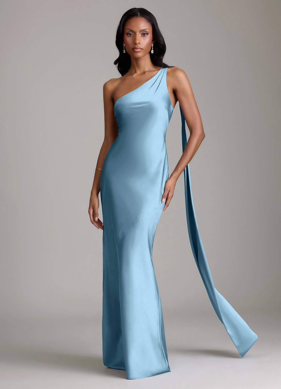 steel blue satin bridesmaid dresses Azazie Juniper Colour_Navy Beaded Mini A-line Wedding Size:Custom-Made Simple yet striking