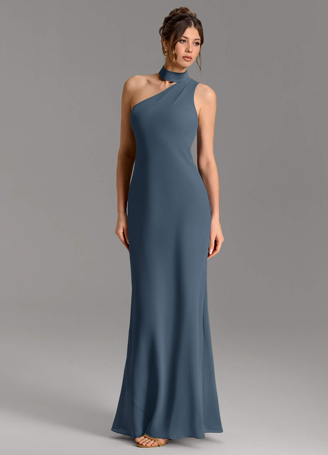 azazie neptune bridesmaid dresses Seona our beautiful matte satin season:Summer Cosiani Women's Blue Wool Color:Midnight Petals