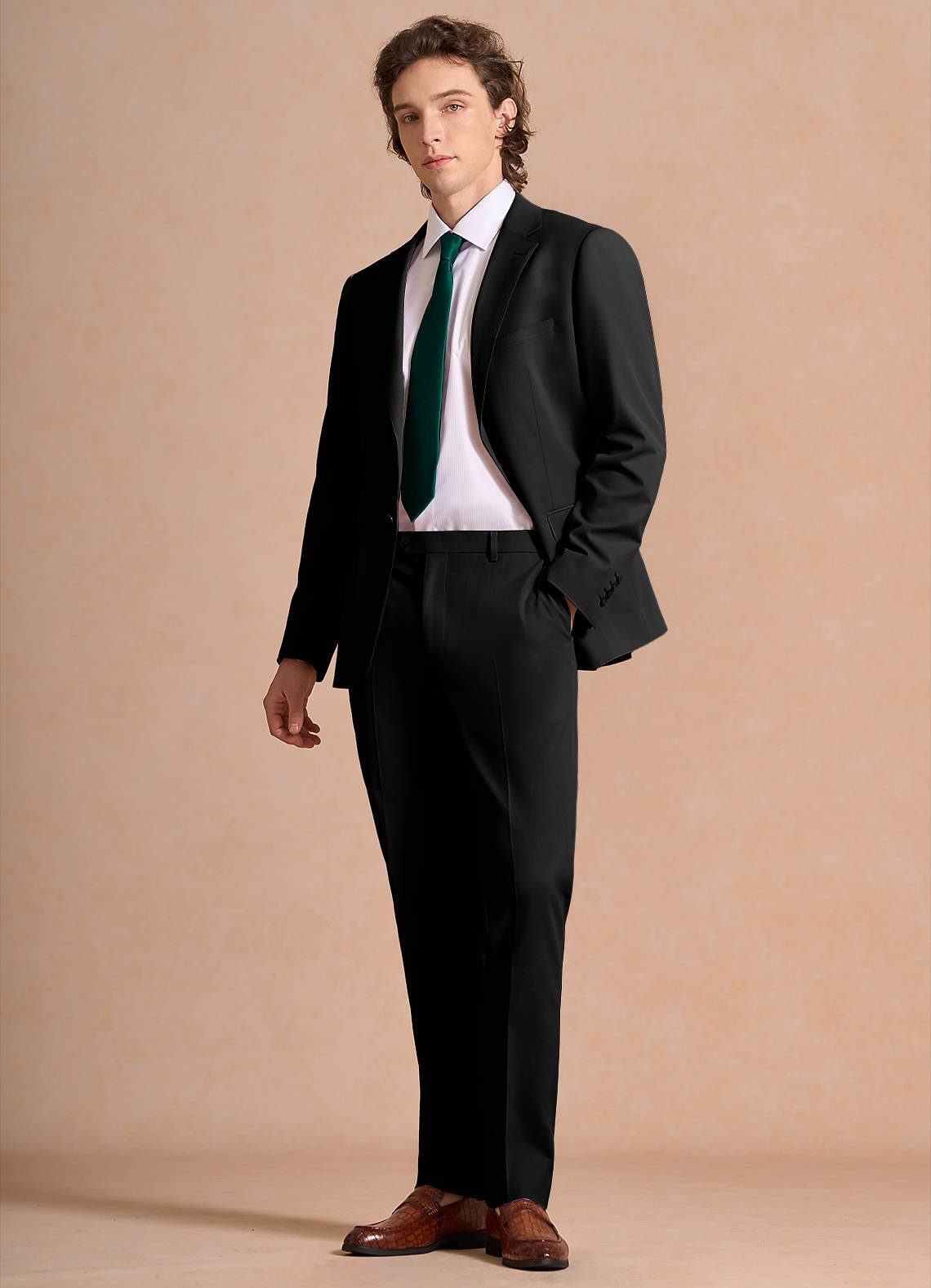 Carter Black Cotton Linen Blend Suit | Suit Sets |Azazie