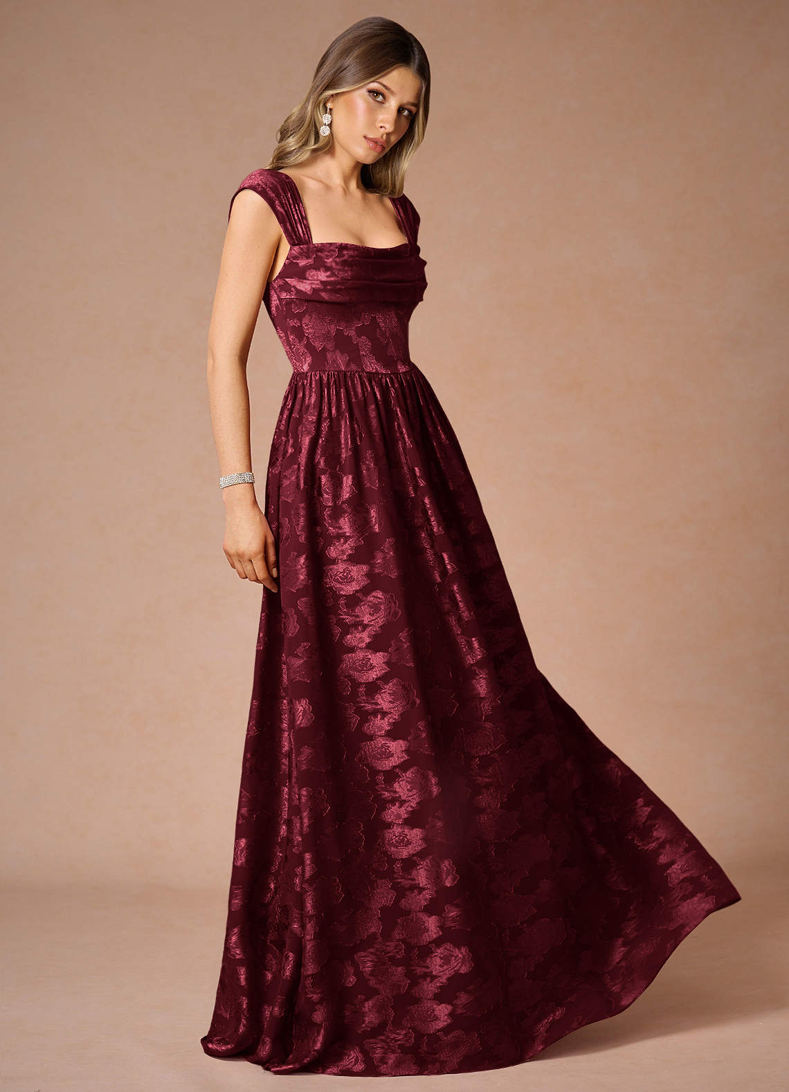 Hazel Wine Pleated Maxi Dress image3