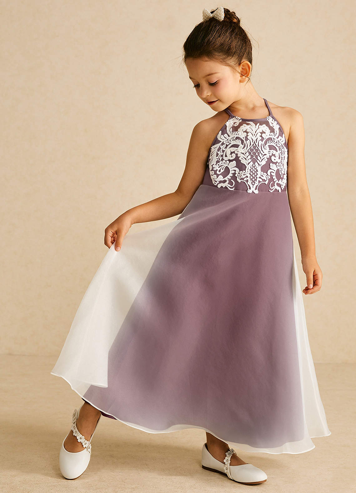 Azazie Ladybug Flower Girl Klänningar Klänning A-Linje i Organza Spets image1