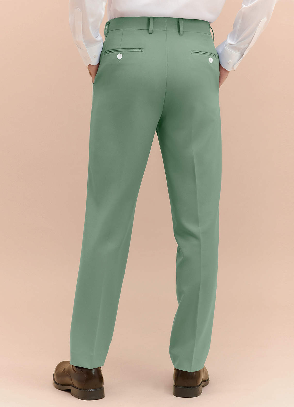 green dress pants near me Azazie James matcha Structured Stretch Slim Men's Wedding Suit Size 44 Long Polo