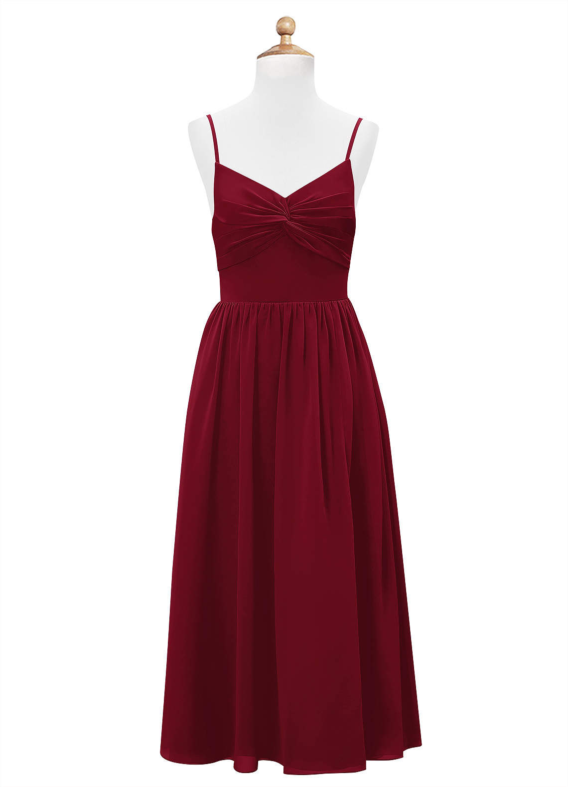 Azazie Zeya Junior Burgundy A-Line Chiffon Dress image6