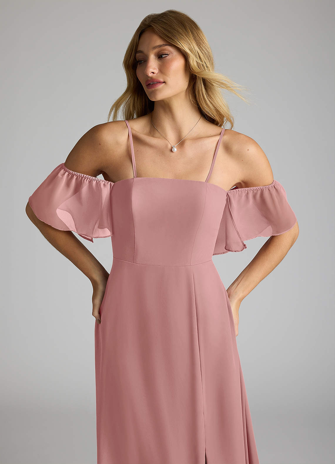 Azazie Sue Dusty Rose Chiffon Bridesmaid Dresses | Azazie
