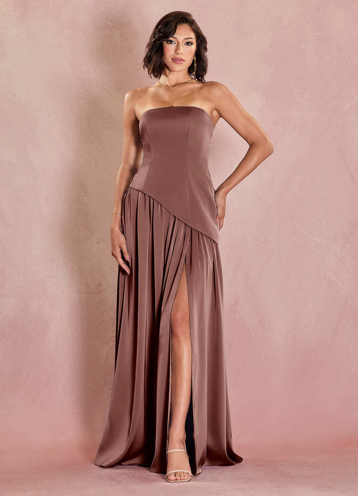 Kendra Mocha Coco Maxi Dress Ready to Ship | Azazie