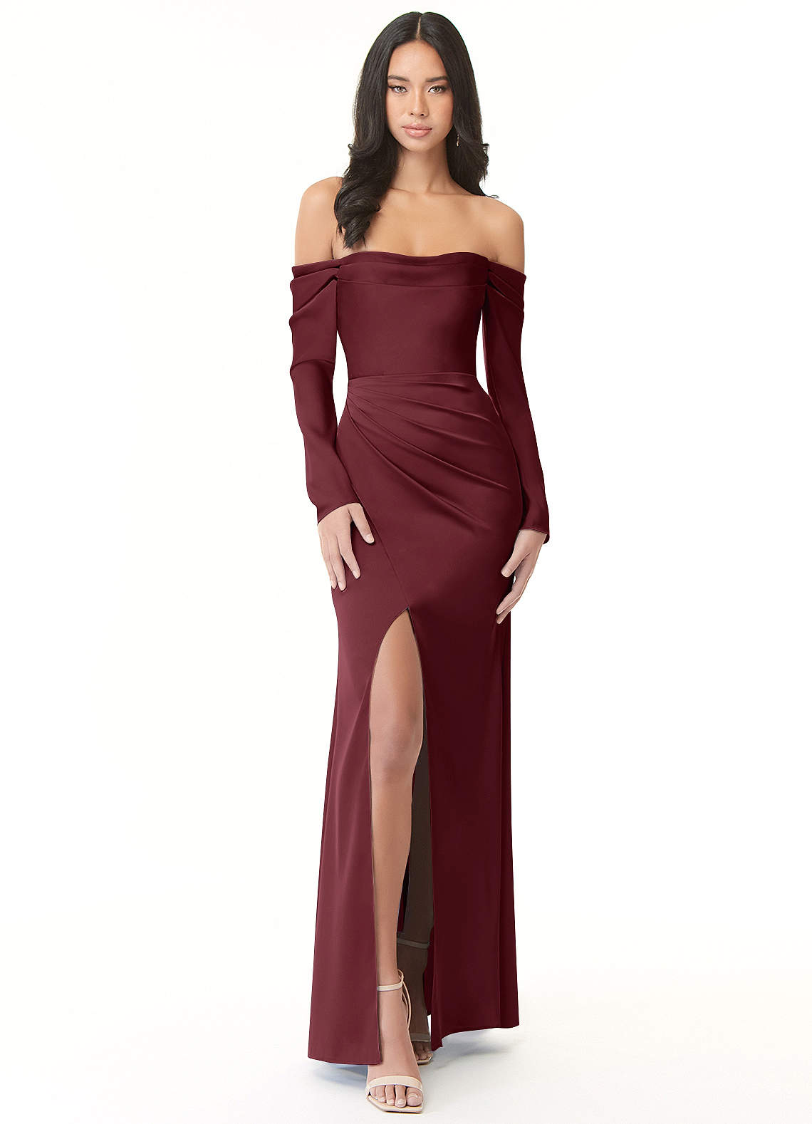 azazie stretch satin dress Azazie Hallie