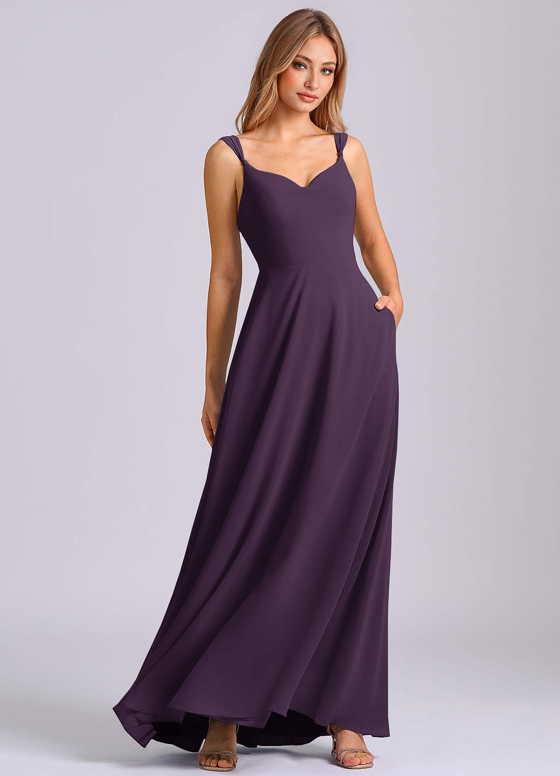 Azazie Beatrice Plum Chiffon Bridesmaid Dresses | Azazie Azazie Beatrice Plum Chiffon Bridesmaid Dresses | Azazie