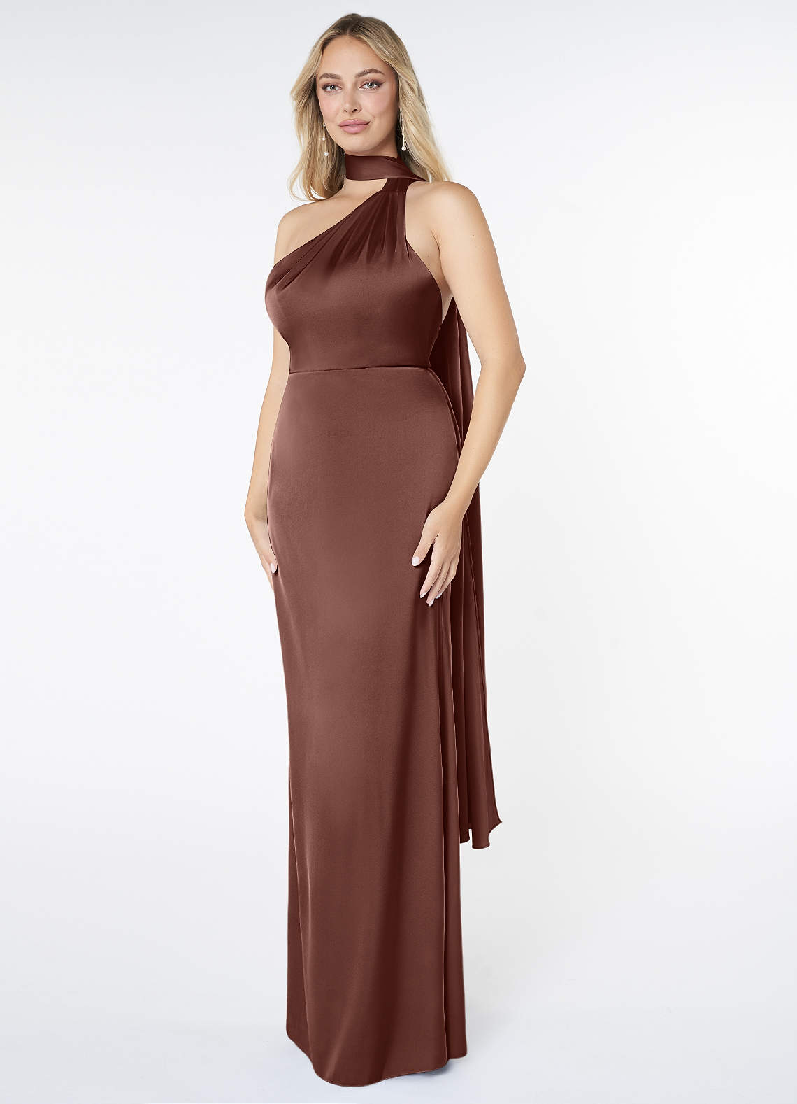 neck scarf bridesmaid dress Jenny Yoo Bridesmaid Dress Wren Loden