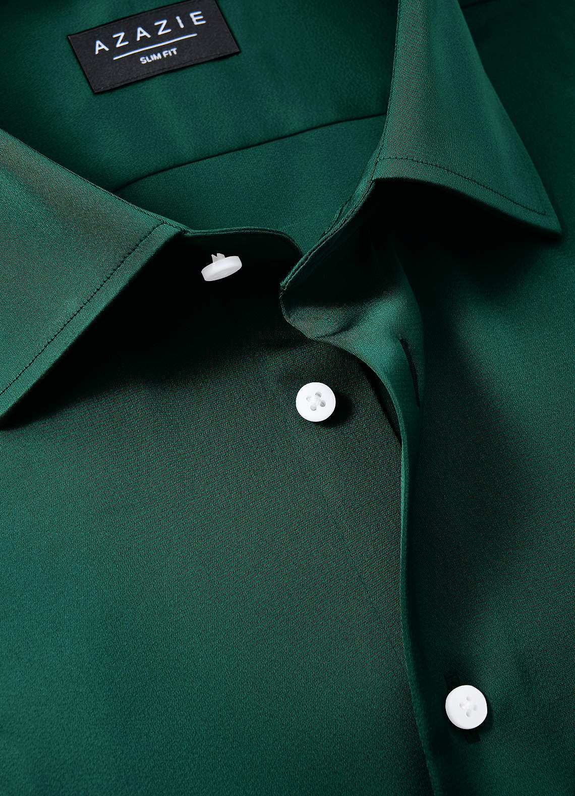 Azazie Emerald Stretch Satin Dress Shirt Size Medium