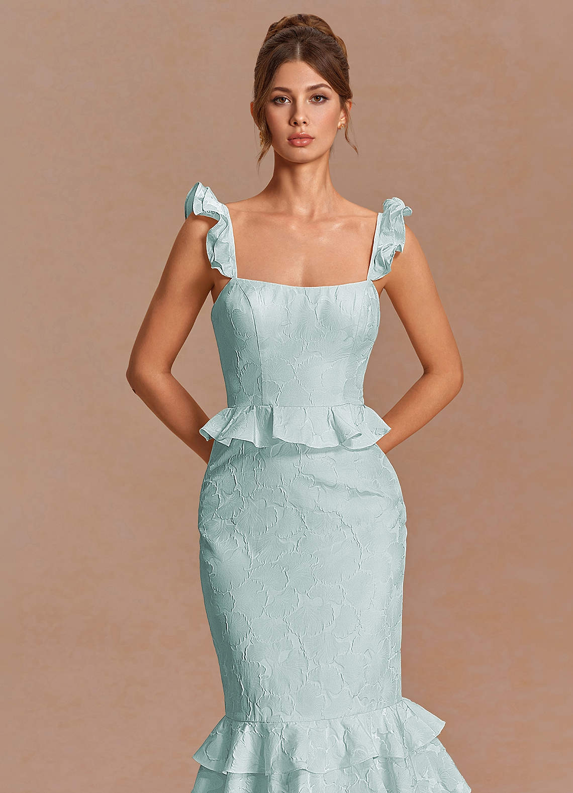 french blue maxi dress Blythe featuring a voluminous floor