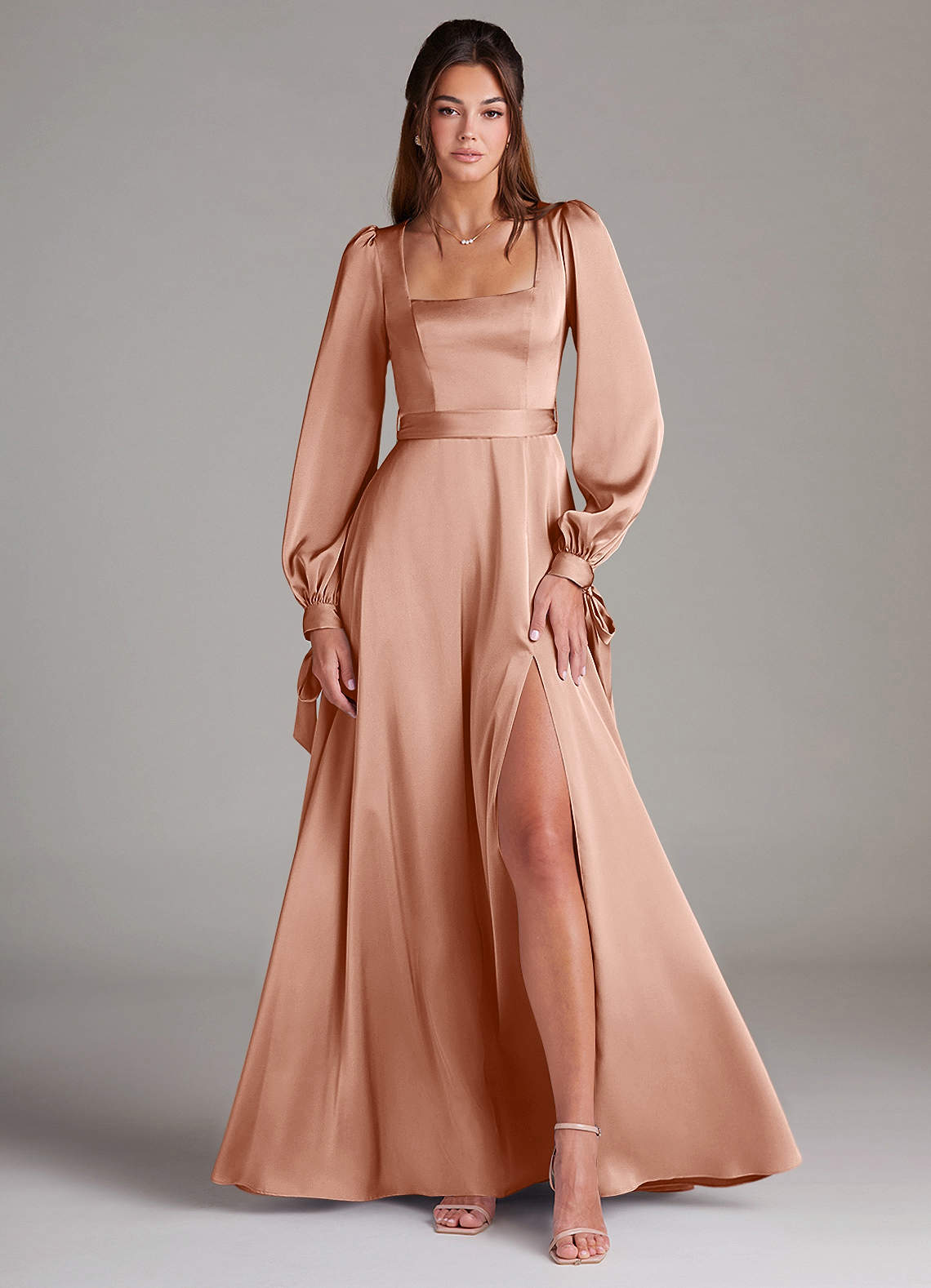 Azazie Leonia Rose Gold Bridesmaid Dresses Azazie