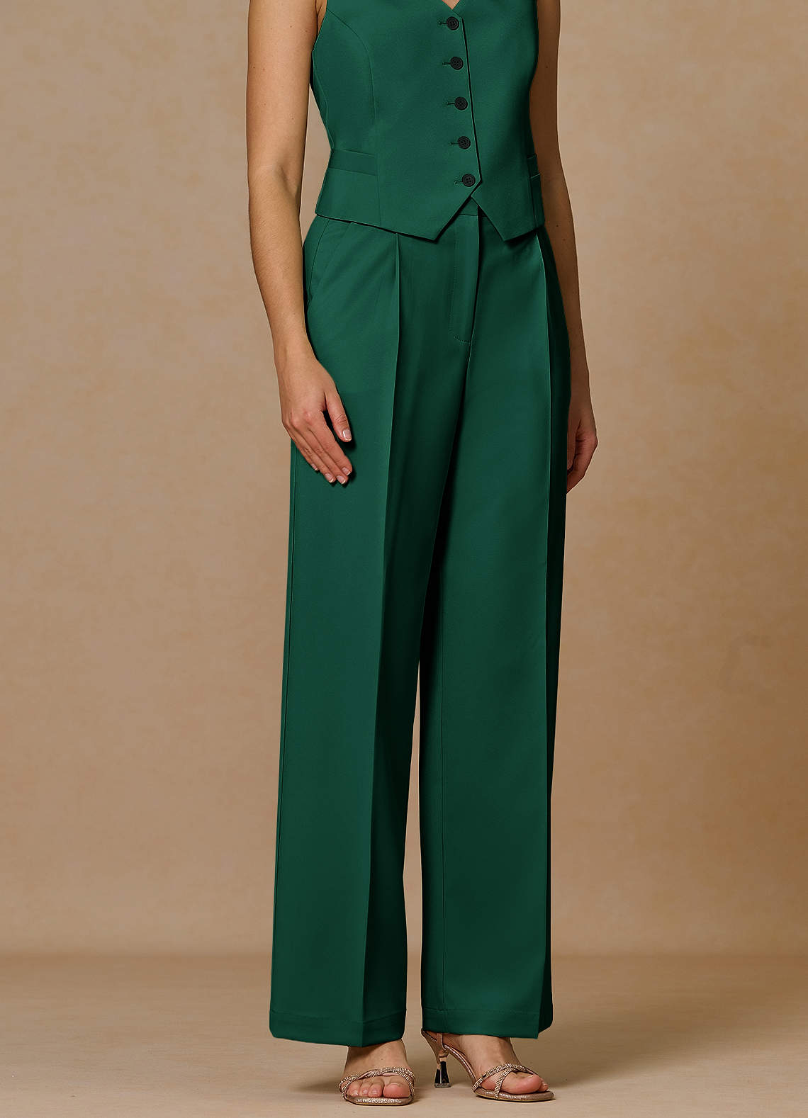front Rowan Emerald Refined Weave Performance pants