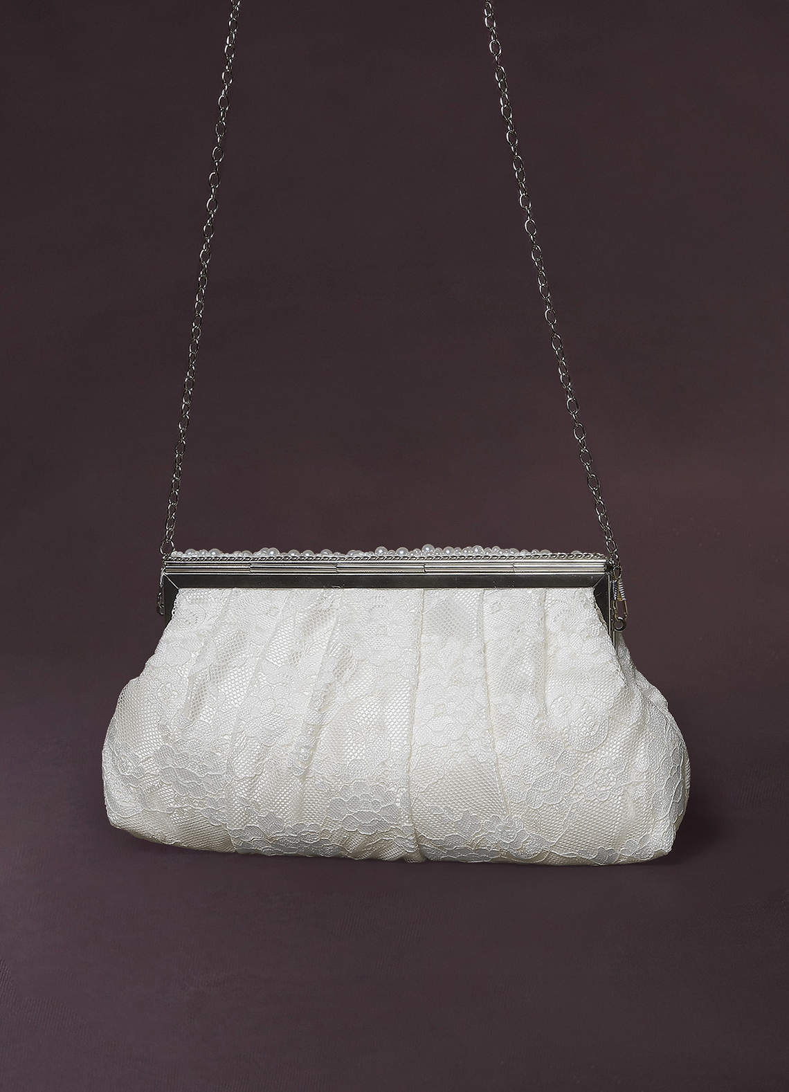 Grey lace clutch discount bag