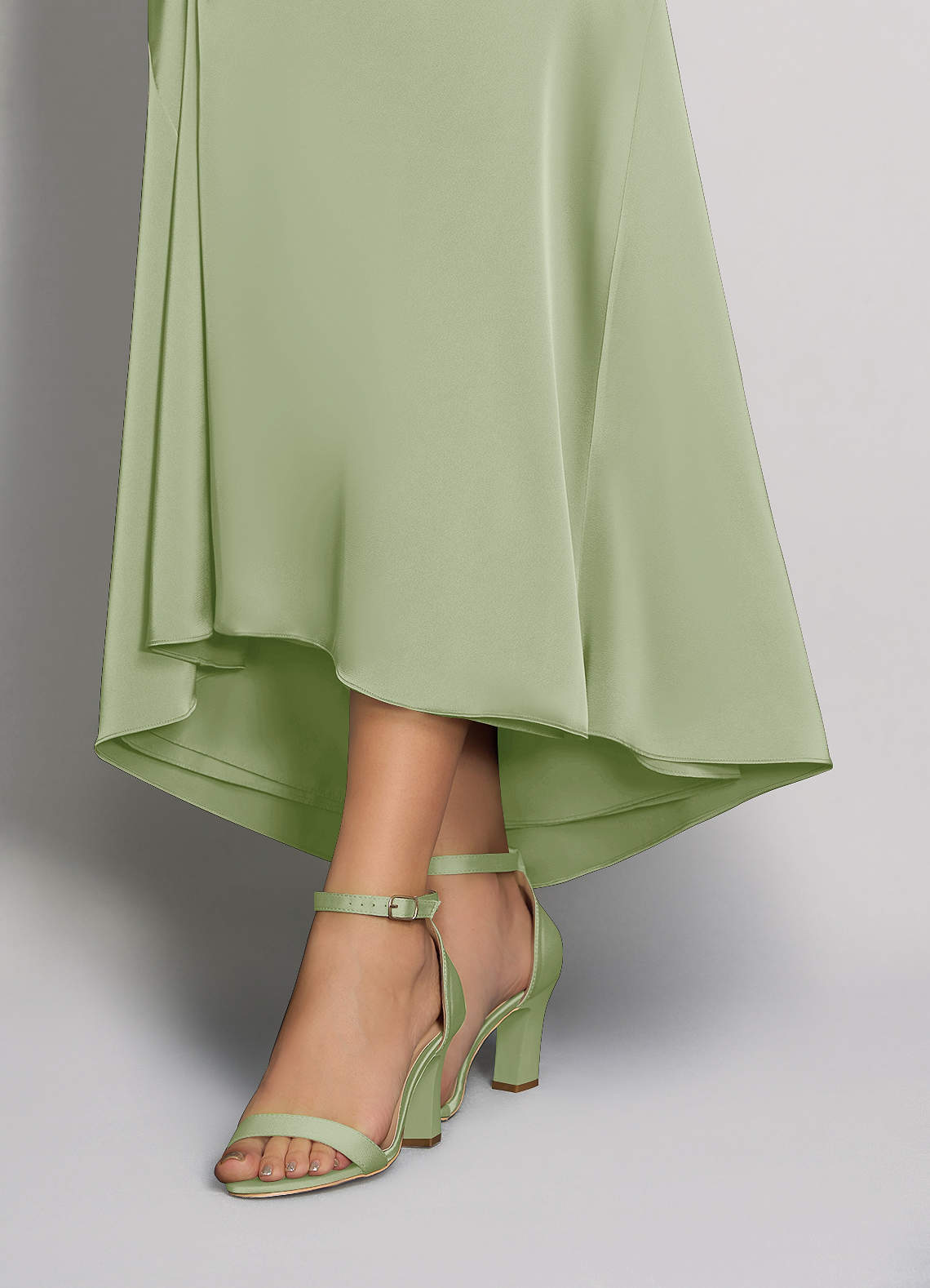 YELLO / NAKED CHUNKY HEEL SANDALS