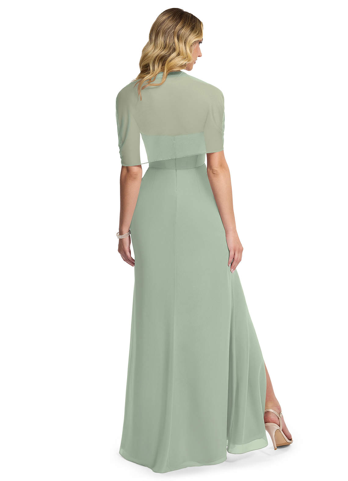 Azazie Sheath Cowl Floor-Length Chiffon Bridesmaid Dresses - Dusty Sage Azazie Zia Dusty Sage Bridesmaid Dresses | Azazie