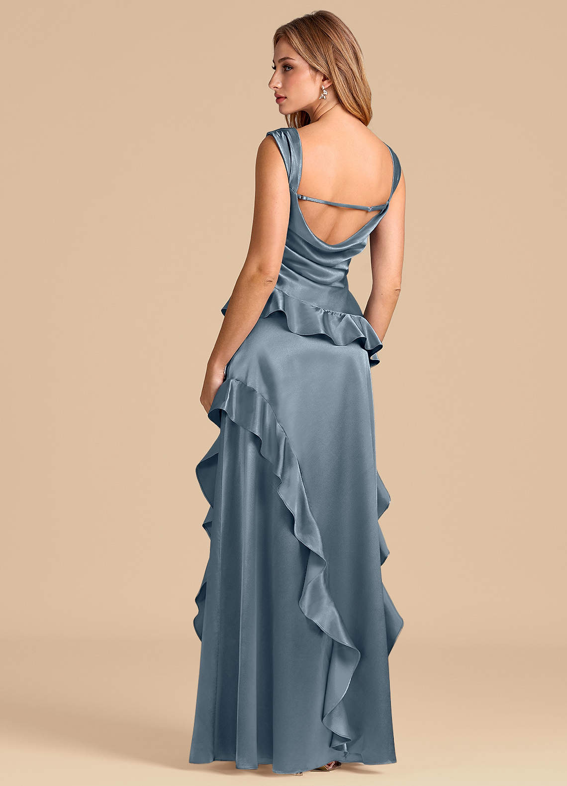 green emerald velvet dress Sloane Satin Dress main image 1