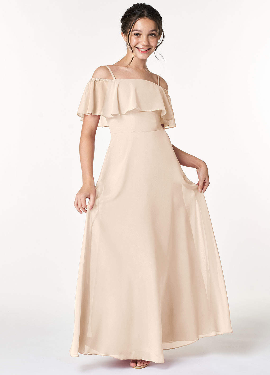 david's bridal bridesmaid dresses prices Simple Short A Line V-neck Chiffon Knee Length Bridesmaid Dress –  Babyonlines main image 1